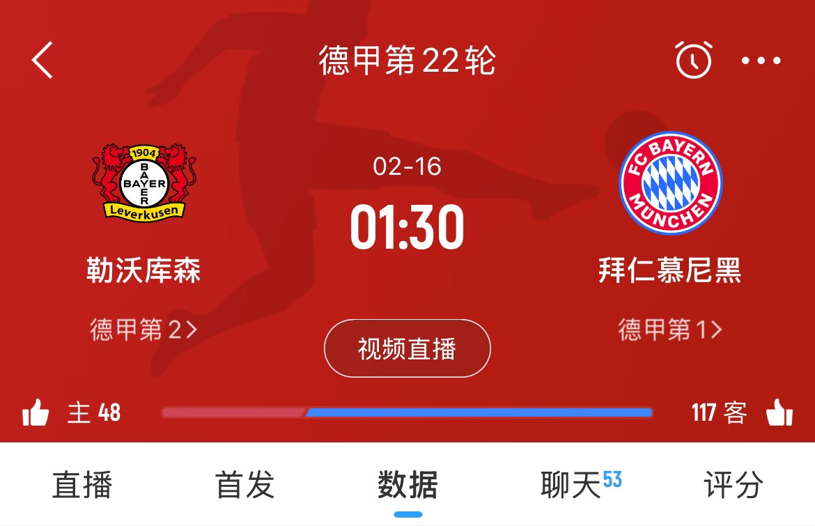  下輪決定冠軍？拜仁下場(chǎng)德甲將客戰(zhàn)勒沃庫森，若取勝將11分領(lǐng)跑
