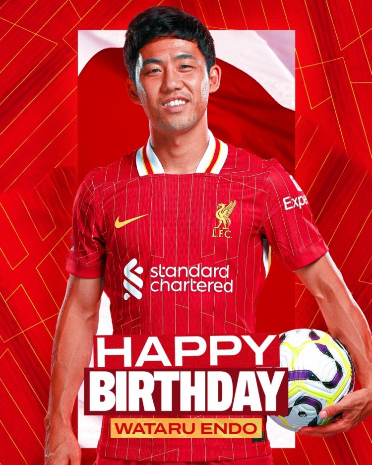  利物浦祝遠(yuǎn)藤航32歲生日快樂，球員加盟紅軍至今出戰(zhàn)62場比賽