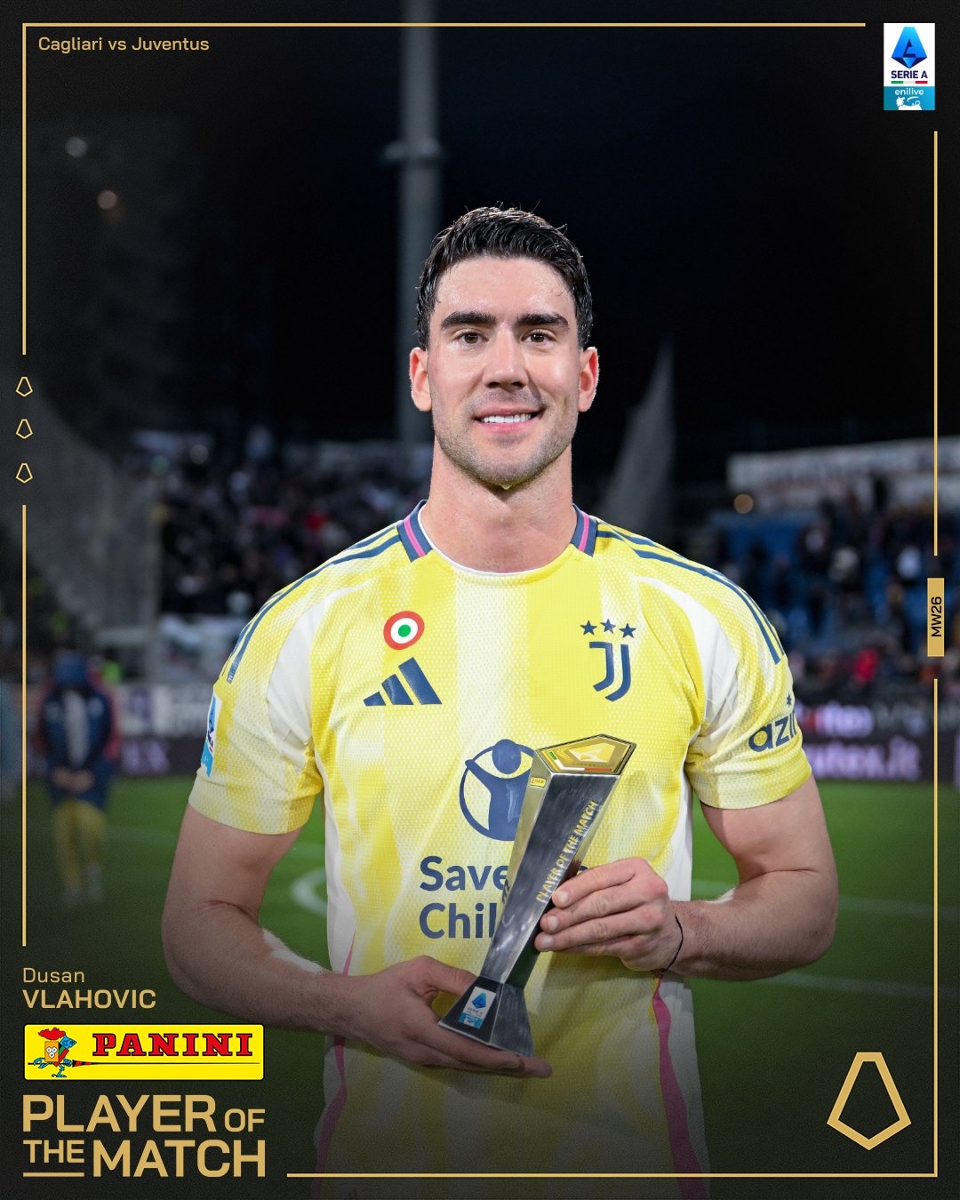  打進(jìn)致勝進(jìn)球！弗拉霍維奇當(dāng)選尤文1-0卡利亞里全場(chǎng)最佳球員