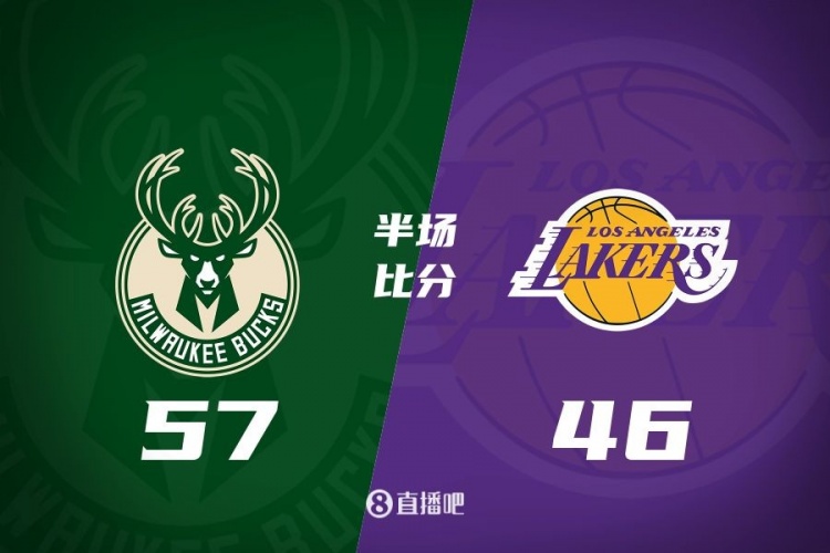  讓一套首發(fā)！布朗尼8分全隊最高 字母13+3 湖人半場落后雄鹿11分