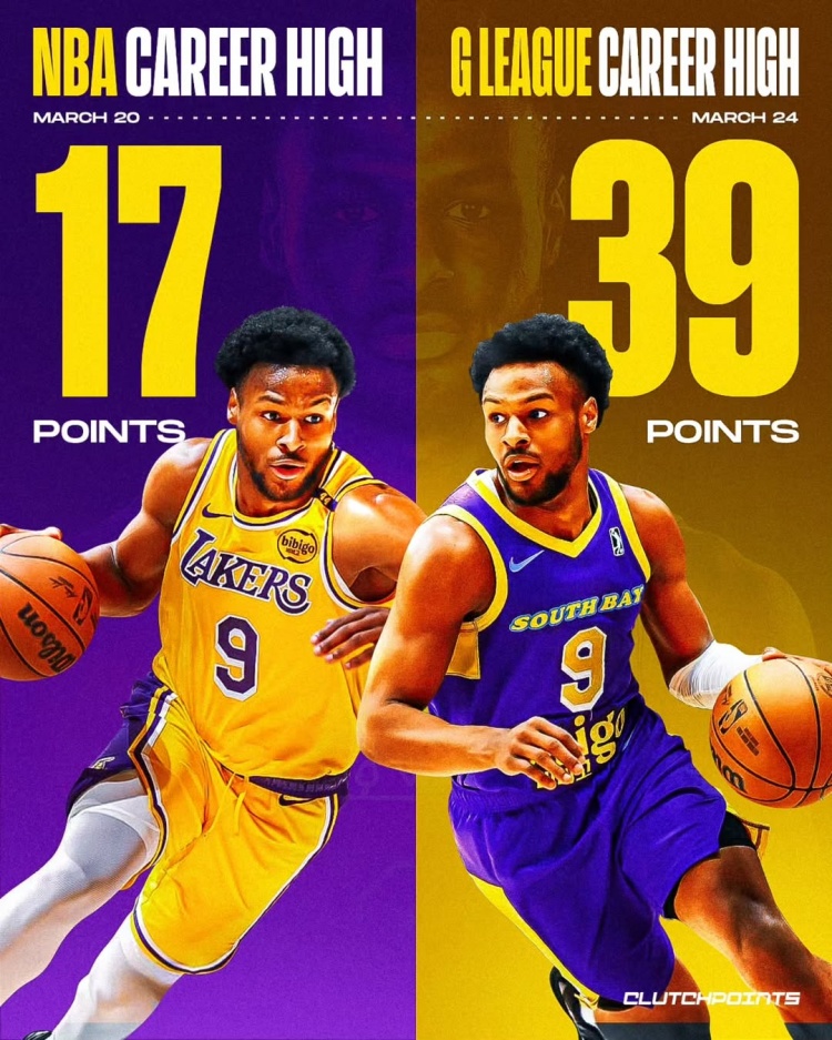  在進(jìn)步！布朗尼一周內(nèi)先后創(chuàng)下個(gè)人NBA和G聯(lián)盟單場(chǎng)得分新紀(jì)錄