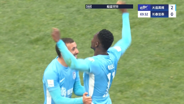  馬萊萊大連處子球！呂焯毅助攻馬萊萊破門，大連英博2-0亞泰