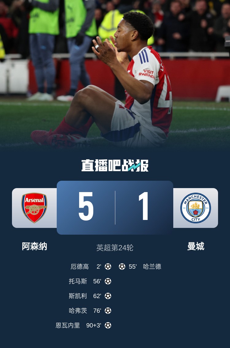  硬氣槍手無畏強敵！阿森納本賽季5-1碾壓曼城，3-0完勝皇馬