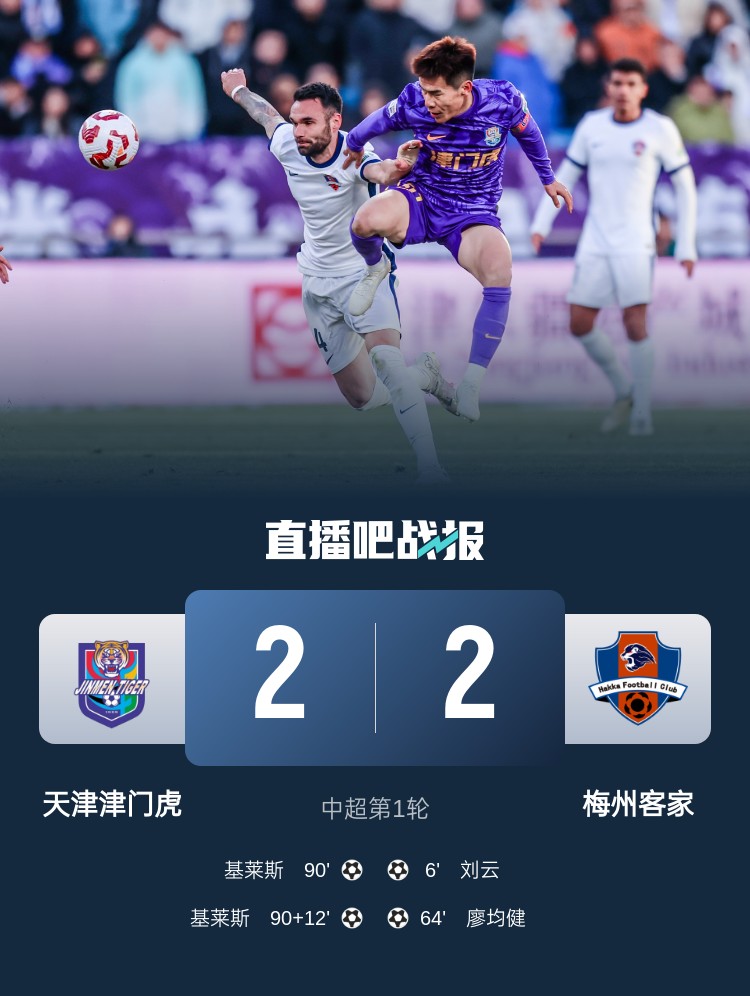 和風(fēng)勁吹！今日下午中超4場比賽全部以平局收場